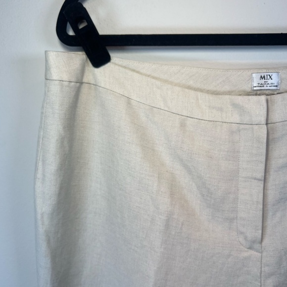 Tahari by Arthur S Levine Straight Leg Dress Pants Beige Lined Business Size 18 - Picture 3 of 9